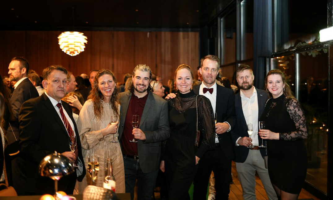 group of celebrities at party