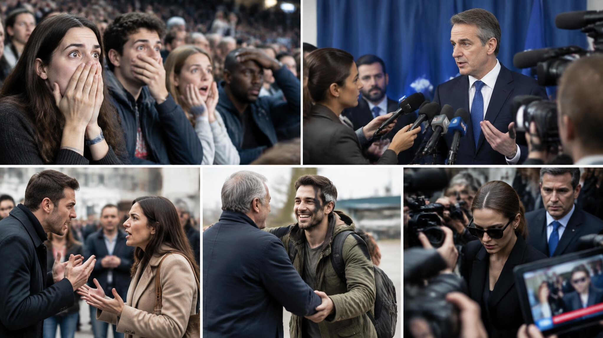 shocked crowd at event